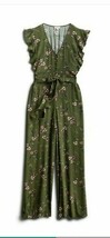 Mason &amp; Belle BoHo Peasant Olive Green Floral Romper w Pockets NEW XS, S... - $31.87