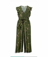 Mason &amp; Belle BoHo Peasant Olive Green Floral Romper w Pockets NEW XS, S... - $43.33 CAD