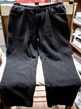 Woman&#39;s Jeans Chic 36 x 26 Straight Leg 20&quot; Wide 11&quot; Rise Black 18 Petit... - $21.49
