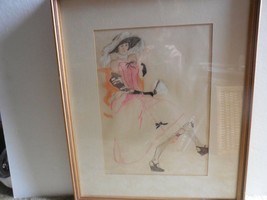 &quot;Lady in Pink&quot; Pencl Sketch - framed - £19.50 GBP