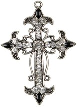 Jewelry Basics Metal Accent 1/Pkg-Silver &amp; Clear Cross (Pack of 3) - $34.49