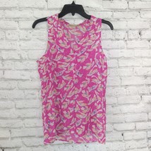 Banana Republic Top Womens XS Pink Novelty Bird Print Sleeveless V Neck Blouse - £12.78 GBP