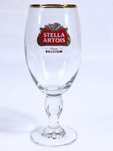 Stella Artois Chalice Belgium Beer Glass Rc 33CL Gold Rimmed Star Pedestal - £3.90 GBP