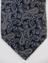 NEW $145 Ike Behar NY Black &amp; Blue Paisley Silk Tie Handmade in USA - £21.38 GBP