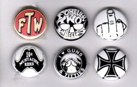 FOREVER TWO WHEELS FTW IRON CROSS LAPEL PIN BADGE LOT HAT JACKET outlaw ... - $9.99