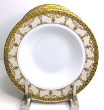 4 Soup Bowls Plates Gold Rim 8.5” Peachy Palate &amp; Plate BF-2012P New - $48.46