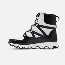 Sorel Womens 5.5 Black White Lace Up Kinetic Sports Snow Boots DISPLAY WB7 - $76.43