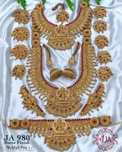 Kundan South Temple Bridal Traditonal Jewelry Set Dulhan Fashion Party W... - $79.12