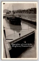 RPPC Panama Canal Operation of Lock Gate Miraflores Herman F Whiton Postcard F28 - £15.69 GBP