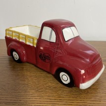 Cracker Barrel Ceramic 8 x 3 in RED Old Truck Tabletop Decor Planter Collectible - £11.57 GBP