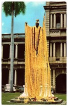 King Kamehameha Statue Covered in Leis Hawaii Birthday June 11 Postcard - £7.06 GBP