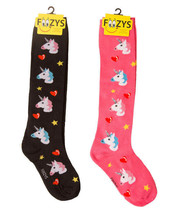 Unicorn Socks Knee High Novelty Dress Casual SOX  Foozys 2 Pair 9-11 2 Pack - £10.11 GBP