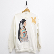 Vintage Indian Woman Hand Painted Native American Sweatshirt Large - £25.51 GBP
