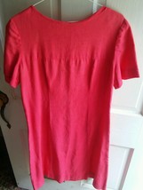 009 Funky Red Mid Century Modern Ladies Dress Short Sleeve Zipper Back - £7.50 GBP