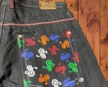 Vtg NWT Sz 40 Koman Denim Black Jeans Shorts Embellished Pockets Y2K Hip... - $45.54