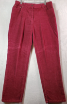 Newport News Pants Womens Petite 14 Maroon Corduroy Cotton Pockets Straight Leg - £17.03 GBP