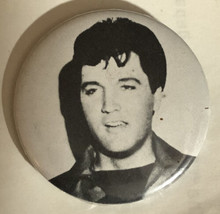 Elvis Presley Black And White Pinback Button Young Elvis J4 - £5.45 GBP