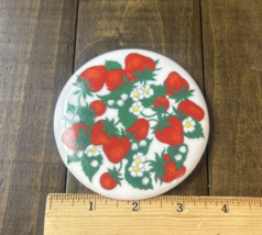 Vintage Round Replacement Ceramic Lid For Trinket Dish, Strawberry Pattern - $9.99