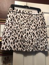 NWT Ladies GREG NORMAN Black White Brown Leopard Golf Tennis Knit Skort - M image 2