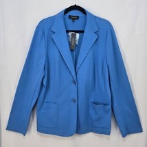 Talbots Professional Blazer Jacket Woman XL Blue Knit Business Career Wo... - $44.40