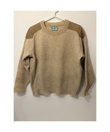 Vintage Norsewear Men&#39;s Wool Sweater New Zealand W Suede Shoulder Patches - $1,228.24 MXN
