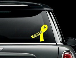 US Marine Corps Yellow Ribbon Vinyl Car Truck Decal Sticker Support Our Troops - £5.30 GBP+