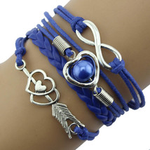 Bracelets on hand Infinity Owl  Friendship Multilayer Charm Leather Bracelets Gi - £10.18 GBP