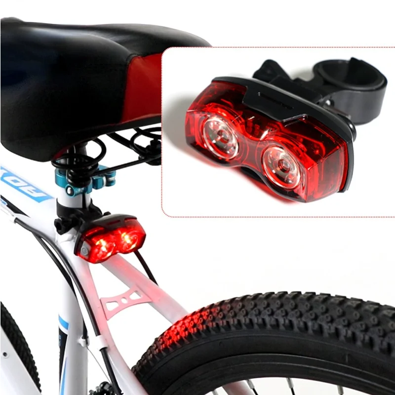 2 LED 400LM Bicycle Rear Light Bike Light Waterproof AAA Batteries Mtb Taillight - £8.75 GBP