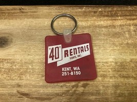Vintage &#39;40&#39; Rentals Forte Inc Kent, Washington Keychain Collectible 2&quot; - $7.61