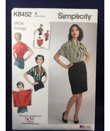 Simplicity K8452 1950s Vintage Shirt Womens size S M L Pattern - $9.89