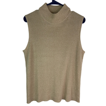 Dana Buchman Sleeveless Rib Knit Sweater Tank Top Beige Stretch Women Size XL - £8.09 GBP