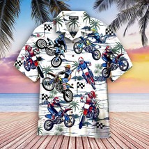 Motocross Racing Dirt Bike HAWAIIAN Shirt Summer Beach Aloha S-5XL US Size - £8.23 GBP+