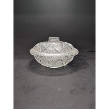 Pasari Indonesia Glass Candy Dish Lid, Hearts Flowers Pattern, Pressed G... - $9.90
