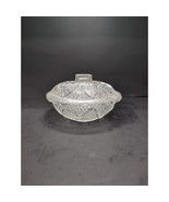 Pasari Indonesia Glass Candy Dish Lid, Hearts Flowers Pattern, Pressed G... - $188.16 MXN