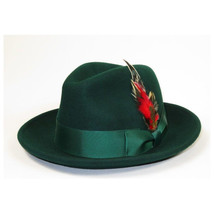 Men's Milani Wool Fedora Hat Soft Crushable Lined FD219 Emerald Green image 3