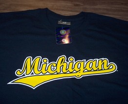 University Of Michigan Wolverines T-SHIRT Mens Large New With Tag Navy Blue - £15.50 GBP