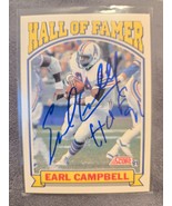 Earl Campbell Signed Football Card Autographed Houston Oilers Auto  - $30.00