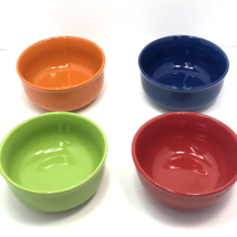 Royal Norfolk Bowls.  Set of Four 6” X 3” Green Blue Red Orange Mix - $24.74