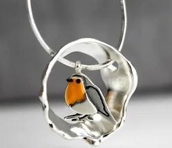 Dangling Yellow Bird Pendant Necklace  - $12.38