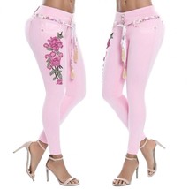 Women’s Pants Hot Jeans High Waist Skin-friendly Denim Women Floral - £19.88 GBP