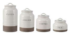 4 piece ceramic country canister set - £103.80 GBP
