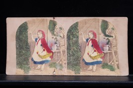 Antique Unsigned Stereoview Little Red Riding Hood Hand Colored - $14.99