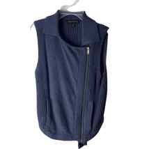 Banana Republic Linen Knit Zipper Vest Blue Collared Women Size XS - $25.13