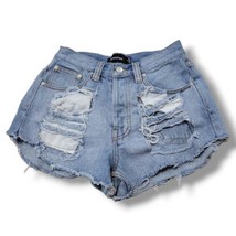 Minkpink Shorts Size Small W26&quot;xL2.5&quot; Destroyed Distressed Denim Shorts Cut Offs - £24.26 GBP