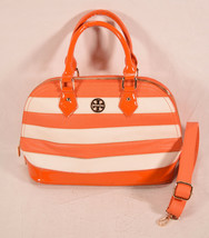 Tory Burch Womens Leather Carry On Bag Orange Ivory - £78.95 GBP