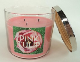 Slatkin &amp; Co. 14.5 oz Scented 3-Wick Candle - Pink Tulip - 80% - £22.82 GBP
