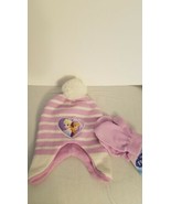 Disney Frozen Pink Anna &amp; Elsa Hat &amp; Mittens Todder Size 2T New - $9.99