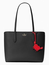 Kate Spade Marlee Black Saffiano KB505 Purse Red Crab Bag Charm NWT $359 Retail - £102.55 GBP