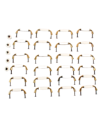 29 Cabinet and Drawer Pull Knobs Lot with Screws Brass and Porcelain VGC - $25.35 CAD