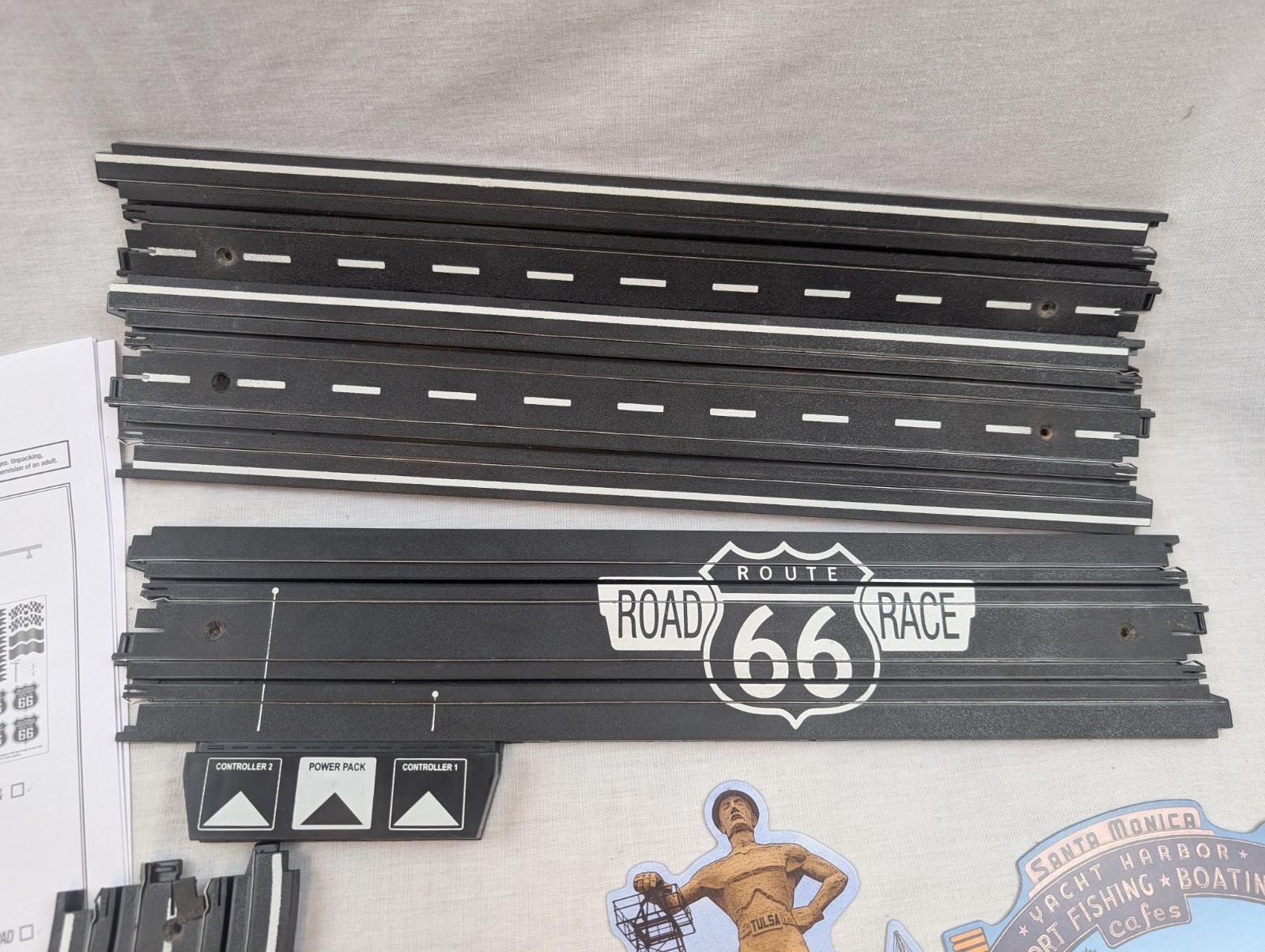 Lot of 6 Auto World Route 66 Slot Car Set Cardboard Cut Outs + Stickers & track Item image 4